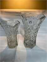 2 Vintage Lead Crystal Star Bouquet Vase