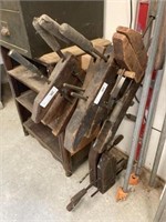 (7) Vintage Wood Clamps