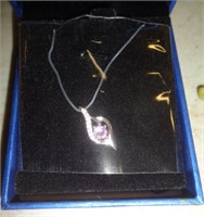 STERLING SILVER NECKLACE W AMETHYST