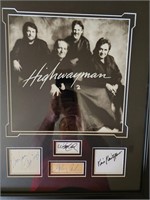 Signed Framed pic Of all 4 Of The HWY Men Johnny C