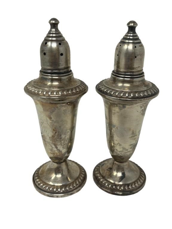 Empire sterling silver salt and pepper shakers