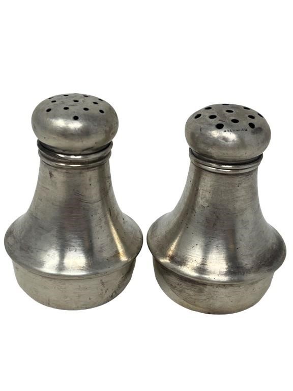 Solid sterling silver salt and pepper shakers