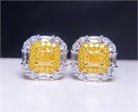 Natural Yellow Diamond 18Kt Gold Earrings