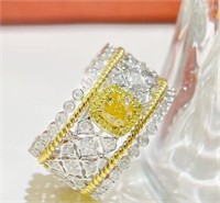 0.5ct Natural Yellow Diamond 18Kt Gold Ring