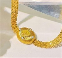 18Kt Gold Natural Yellow Diamond Necklace
