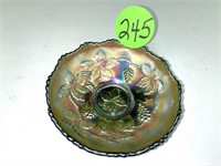 Carnival 5 1/2 Inch Green Grape Footed Bowl