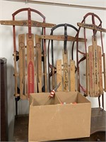 NICE LOT OF MIX ANTIQUE RUNNER SLEDS