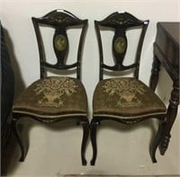 2 ANTIQUE HAND PAINTED SIDECHAIRS