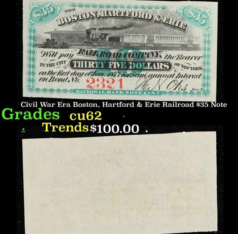 Civil War Era Boston, Hartford & Erie Railroad $35