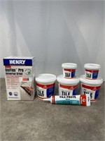 Red Devil White Pre Mixed Tile Grout and Henry