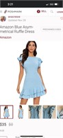 Amazon Blue Asymmetrical Blue Dress, sml