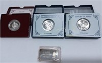 (3) Washington 250th Commemorative Coins + Silver