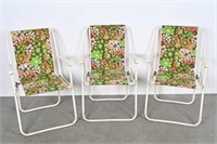 Vintage 1970's Floral Folding Chairs