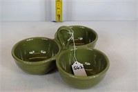 WOVEN TRADITIONAS 3 SECTION CONDIMENT DISH - GREEN