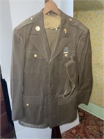 Military jacket with hat pants and belt