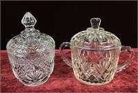 Pair of Glass Lidded Bowls