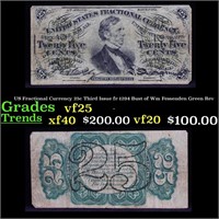 US Fractional Currency 25c Third Issue fr-1294 Bus
