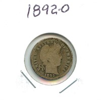 1892-O Barber Silver Dime