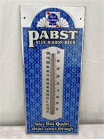 Vtg PABST Tin Litho Beer Advertising Thermometer