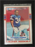 1989 TOPPS THURMAN THOMAS ROOKIE CARD BILLS
