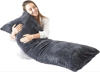Whatsbedding Body Pillow with Shaggy Faux Fur Pill