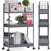 KINGRACK Slim Storage Cart/Utility cart, Grey,  Mo
