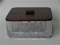 Vintage Glass Box w/ Wood Lid