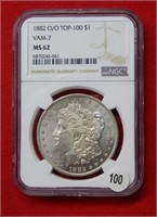 1882 O/O Morgan Silver Dollar NGC MS62 VAM 2