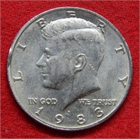 1983 Kennedy Half Dollar - Rim Cud Mint Error