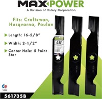 Maxpower 561735 48-Inch Blade Set AYP