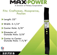 Maxpower 331731B Mulching Blade for 22 Inch Cut