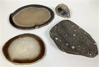 Agates Geode & Carbonaceous Chondrite Meteorite(?)