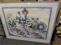 large artist made paper pulp framed art