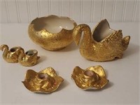 Box gold China swans, etc