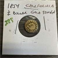 1854 CALIFORNIA 1/2 DOLLAR GOLD TOKEN