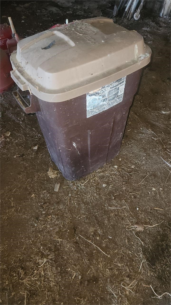 Trash can & garden supplies