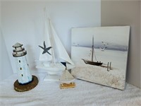 Nautical Decor, Light house, painting