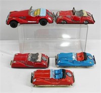 5pc Vintage Tin Model Cars 4"