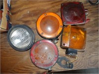 Plastic Tractor Lights & Parts some show wear