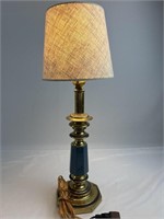 1970s Brass Detailed blue lamp