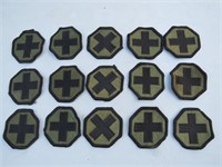 15 US Army Black Cross Insignia Patches Lot