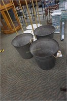 3-metal plant pots, 15" diameter, 15" tall