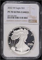 2022-W PROOF AMERICAN SILVER EAGLE NGC PF70