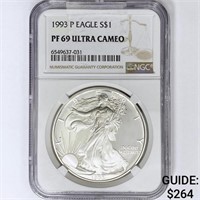 1993-P American Silver Eagle NGC PF69 UC