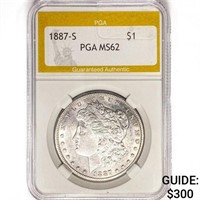 1887-S Morgan Silver Dollar PGA MS62