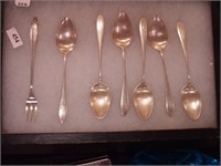 Sterling silver: six teaspoons by Gorham and one