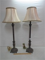 PAIR OF NICE CANDLESTICK TABLE LAMPS