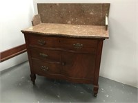 Mahogany dresser with marble top
