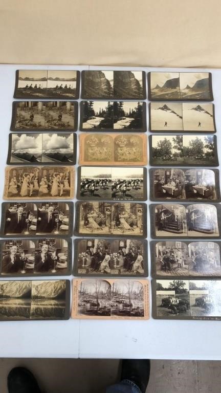 21 Old Stereograph Cards