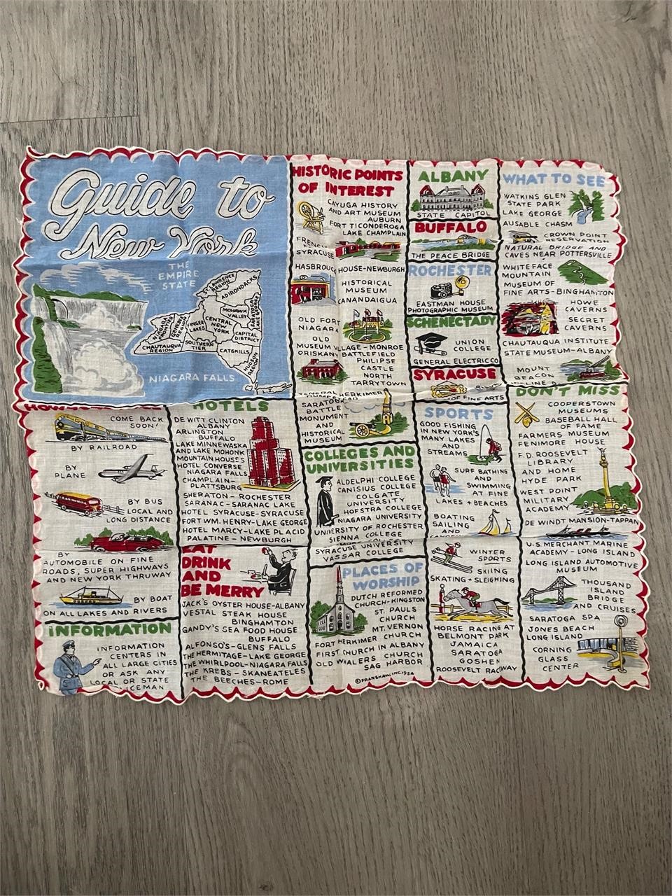 Vintage Guide to New York Handkerchief